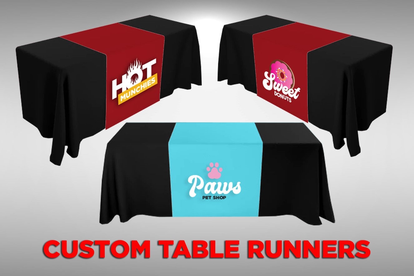 Custom Table Runners Logo Table Runners Trade Show Business Etsy