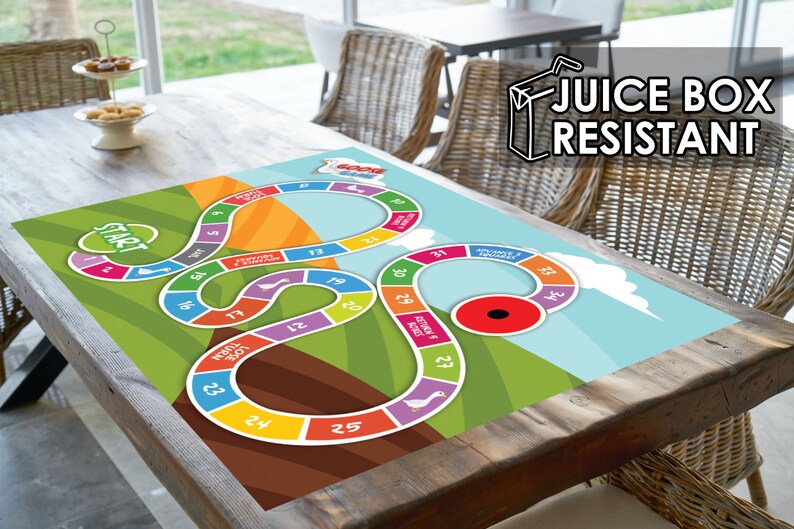 Game of the Goose Vinyl Play Mat Kids Board Game Printed in image 2