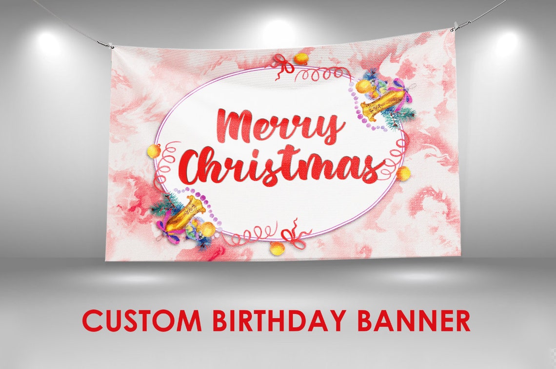 Christmas Banner Christmas Custom Sign printed on Vinyl image 1