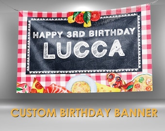 Italy Birthday Banner, Italian Party Decor Custom Party Banner, Pasta Party Banner, Italian Food Vinyl Banner, Italy Birthday Decor