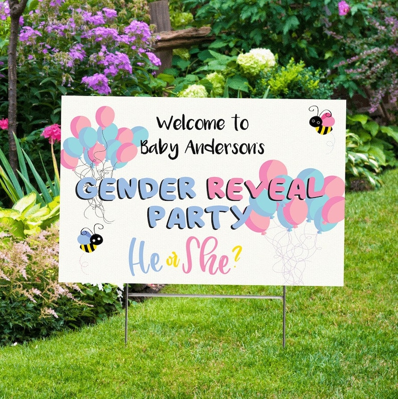 Revelación de Género Letrero de jardin personalizado impreso - Etsy España