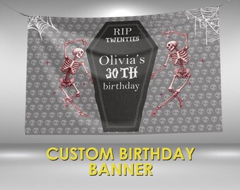 RIP To My 20s Birthday Banner, Rip 20s Birthday Decorations Party Sign, 30th Birthday Sign, Rip to my 20s Party Decorations Wall Sign
