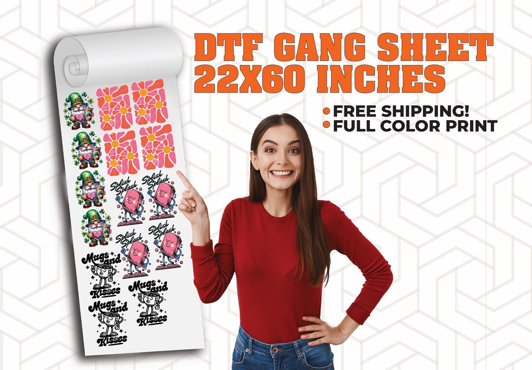 Large Gang Sheet Custom DTF Transfers, Personalized DTF Transfers for ...