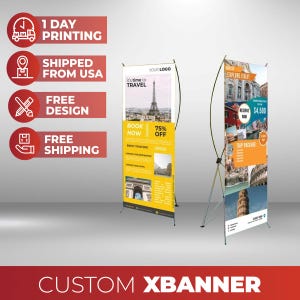 Quality Custom X-Stand Banners, Business Banner Stand, Brand Banner, X-Banner Business Signs, FREE CUSTOM DESIGN