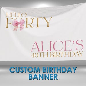 40th Birthday Banner, 40th Birthday Party Custom Vinyl Banner, 40th Birthday Theme Party Banner, 40th Birthday Party Sign