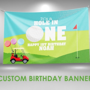 Golf Birthday Banner, Golf Party Decor, Custom Vinyl Banner, Personalized Name