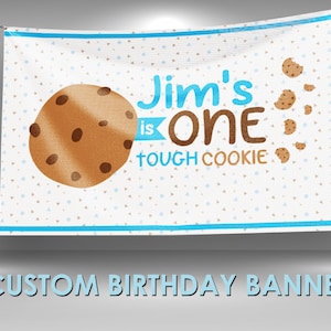 Cookies and Milk Birthday Banner, One Though Cookie Party Banner, Cookies Custom Vinyl Banner, Milk and Cookie Party Decorations Banner