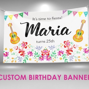 Mexican Birthday Banner, Mexican Themed Party Decorations, Personalized ...