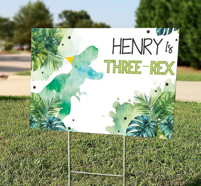 Three Rex Birthday Banner, Dinosaur 3rex Birthday Vinyl Banner, Three ...