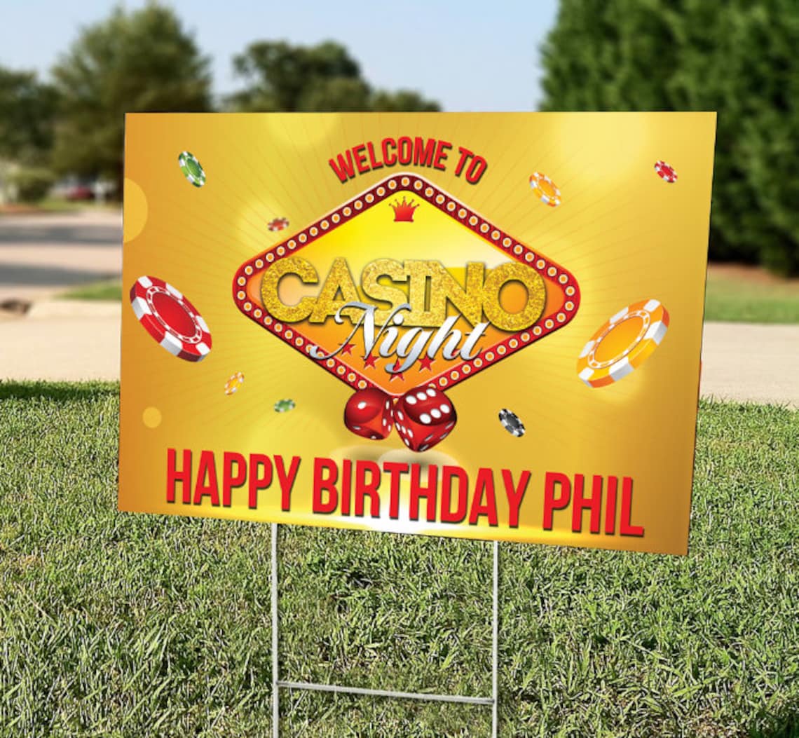 Casino Birthday Party Signs