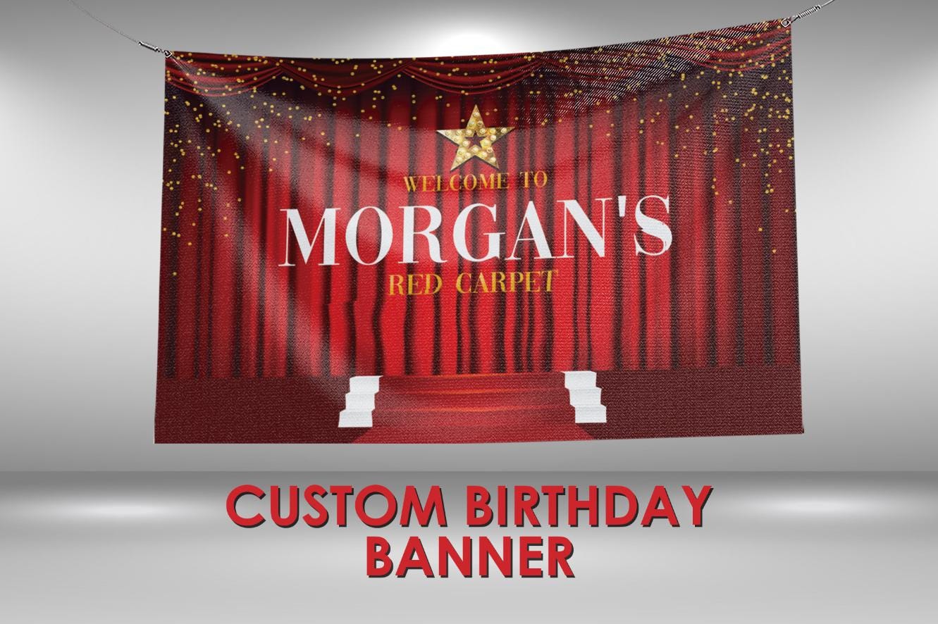 Red Carpet Birthday Banner, Red Carpet Party Custom Vinyl Banner, Red Carpet Theme Party Banner, Red Carpet Party Sign, Red Carpet Birthday