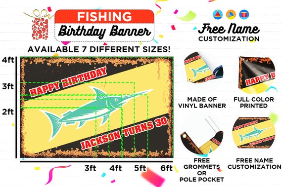 Fishing Party, Fishing Party Decor, Custom Fishing Banner, Fish