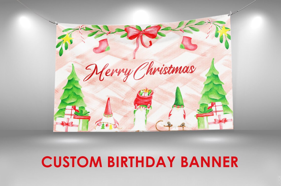 Christmas Banner Christmas Custom Sign printed on Vinyl image 1