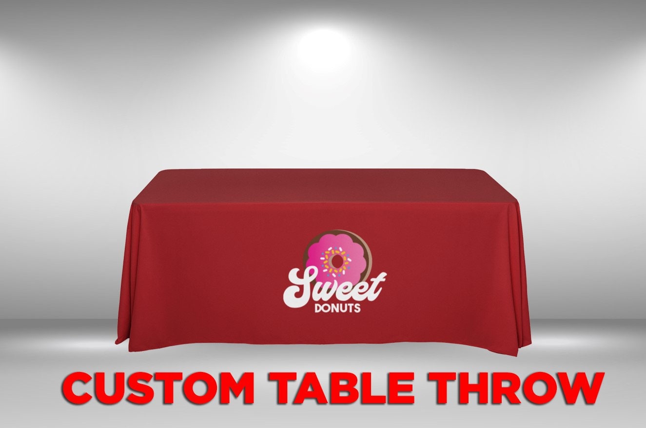 Custom Table Cloth Logo Event Tablecloth Personalized Trade Etsy