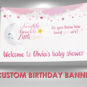 Twinkle Twinkle Little Star Baby Shower Banner, Twinkle Twinkle Little Star Banner Custom Party Banner, Little Star Decoration Vinyl Banner
