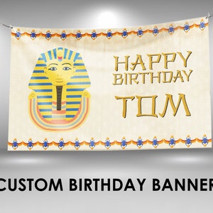 Ancient Egyptian Birthday Banner, Egyptian Decor Party Banner, Egyptian Theme Party, Printable Banner, Personalized Banner