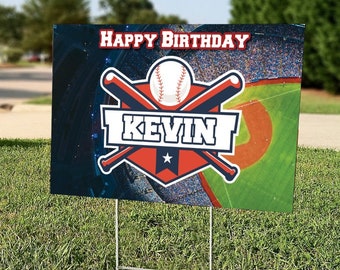 Baseball Birthday Custom Yard Signs, Birthday Yard Sign, Custom Birthday, Garden Sign, Personalized Sign