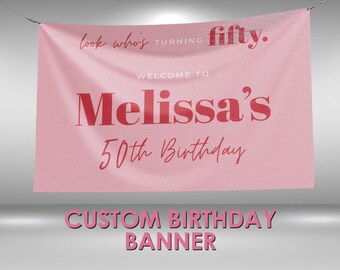 50th Birthday Banner, 50th Birthday Party Custom Vinyl Banner, 50th Birthday Theme Party Banner, 50th Birthday Party Sign