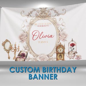 Princess Birthday Banner, Princess Party Custom Vinyl Banner, Princess Theme Party Banner, Princess Party Sign