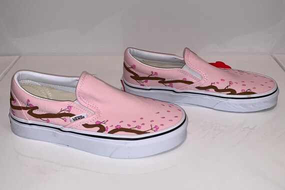 vans white and pink cherry blossom