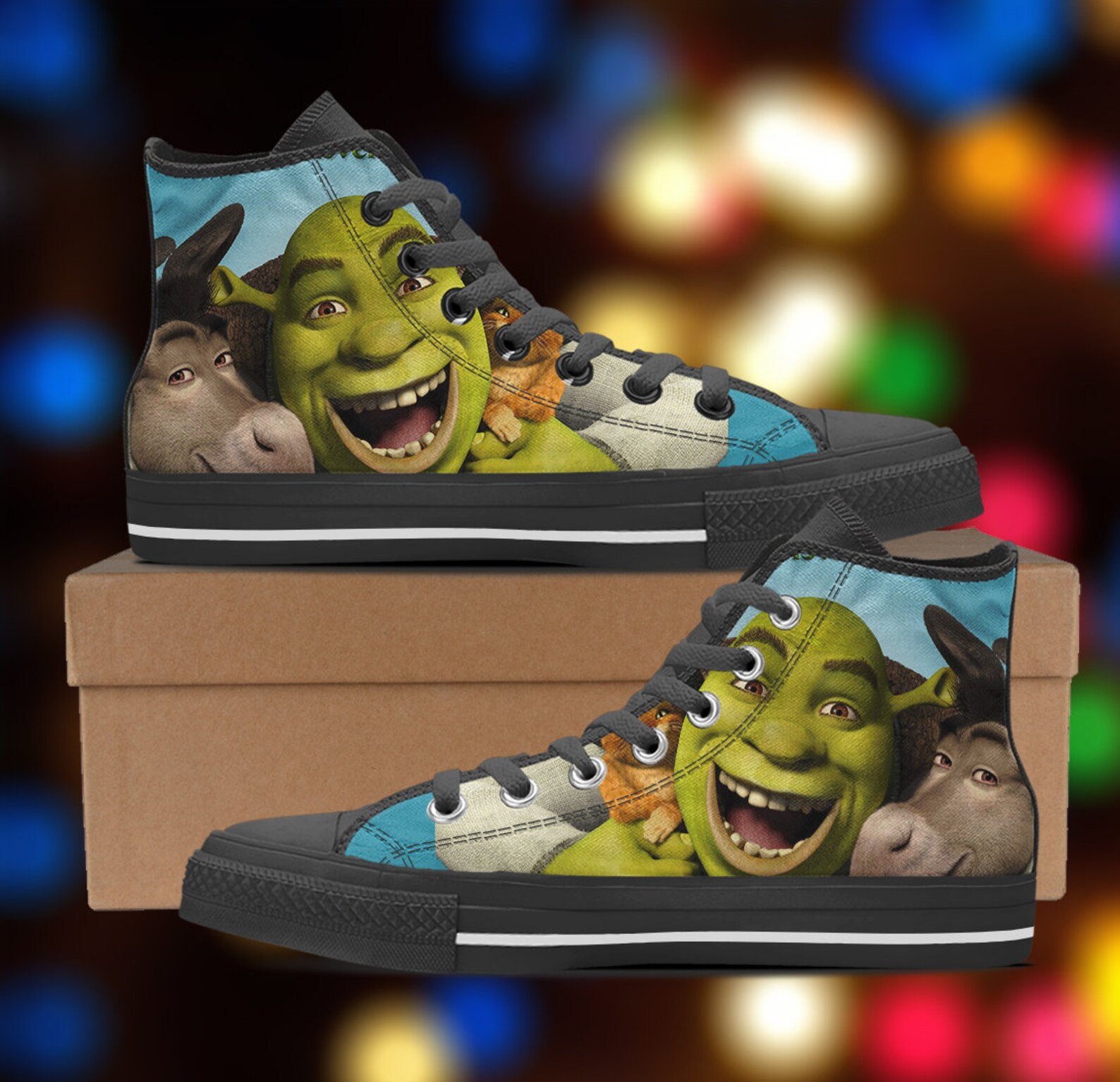 Shrek shoes Donkey High top shoes sneakers converse look Etsy