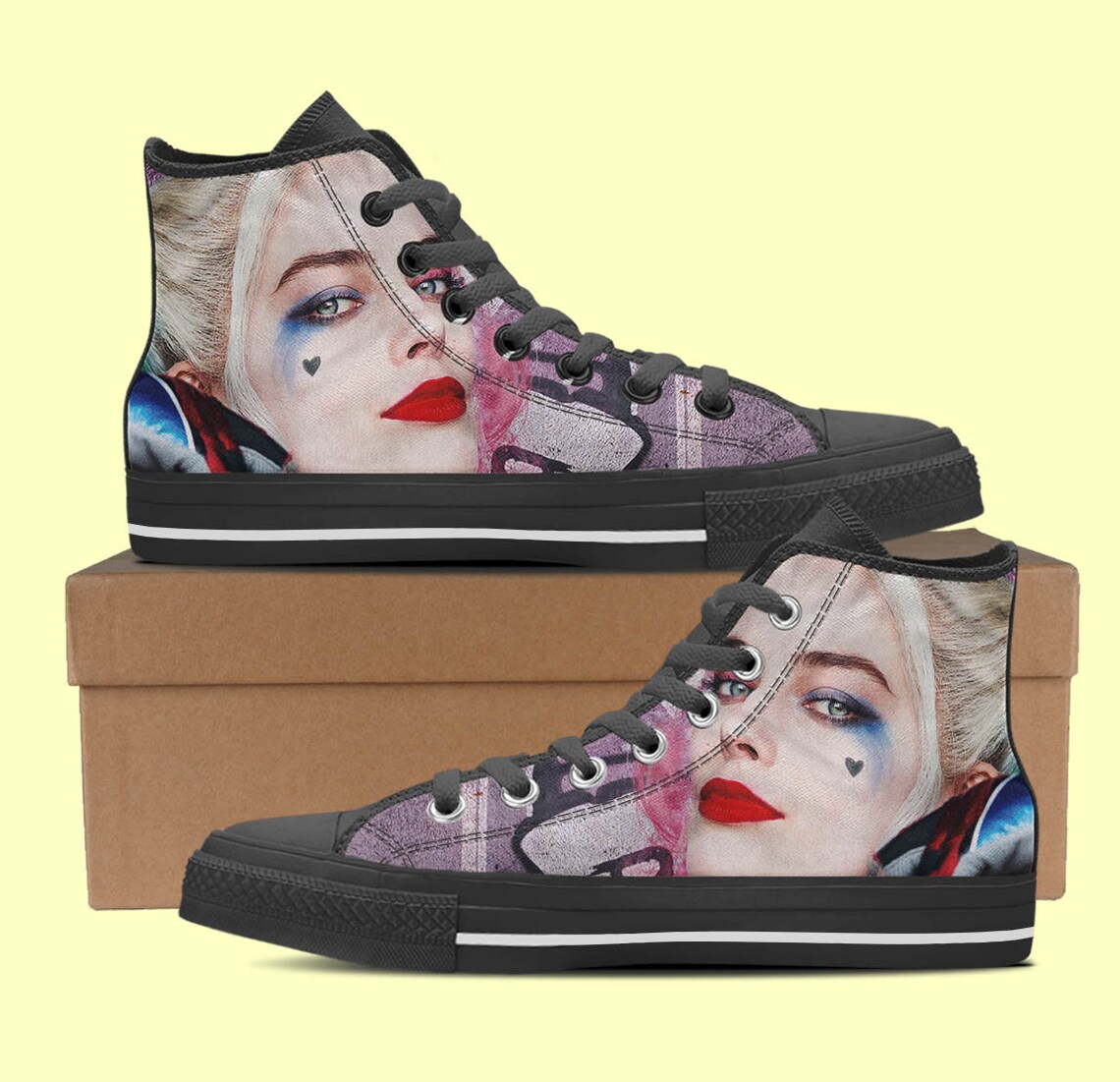 Harley Quinn shoes Quinn High top shoes sneakers converse