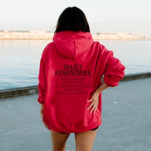 Bluza z kapturem Daily Reminder l Estetyczna bluza z kapturem | Bluza z kapturem Good Thing | Bluza z kapturem Tumblr | Bluza z kapturem Oversized | Estetyczna bluza z kapturem | Nadruk z tyłu