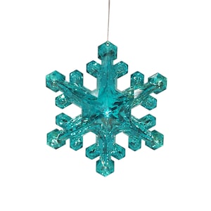 6&quot; Large Rhinestone Snowflake Ornament for Christmas Trees, Garlands, Wreaths and Crafts - Frozen Blue Turquoise