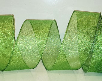 4 Wired Velvet Ribbon: Lime Green (10 Yards) [RL1944E9