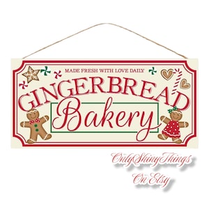 Gingerbread Bakery Sign 12.5" For Christmas Decorations and Wreath Making