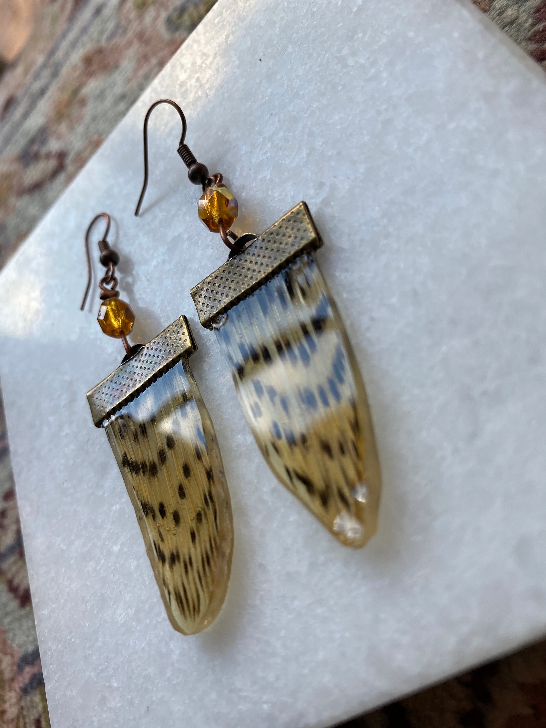Lionfish Earrings from Caudal Tail Fins 2.5 drop with Etsy