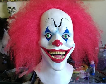 Evil Griezelige Clown Horror Halloween Latex Masker Cosplay Kostuum Prop Buste Volwassen Volledige Hoofd