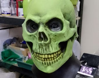 Realistisch glow in the dark schedelmasker - latex eng skelet hoofdhelm - Halloween-kostuumrekwisiet, horror-cosplay, spookhuisdecor