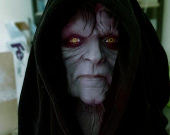 Darth Lord-latexmasker, keizer Palpatine-masker, Star Wars-cosplay, Dark Side Sith-kostuum, realistisch horrormasker, prop voor volwassenen
