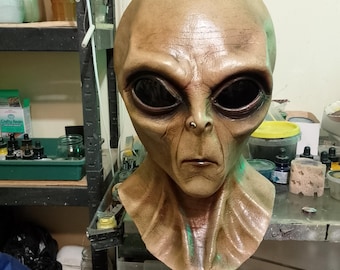 Realistisch latex buitenaards masker – handgemaakte sci-fi halloween-cosplayprop