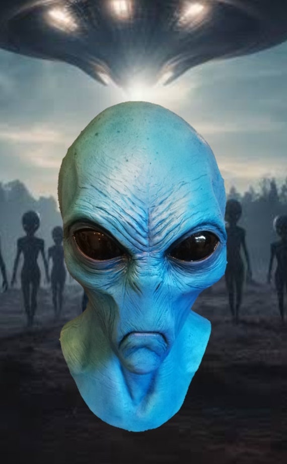 iFCOW Alien for Adult - Cubierta realista de látex segura para la cabeza, extraterrestre biológico para carnaval, Halloween, fiesta de cosplay