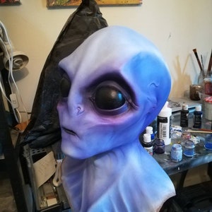 エイリアン 地球外生物 ラテックスマスク ハロウィン コスプレ コスチューム 小道具 バスト 大人用 フルヘッド