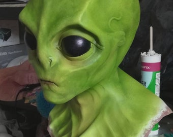 Alien Extraterrestrial Latex Mask Halloween Cosplay Costume Prop Bust Adult Full Head