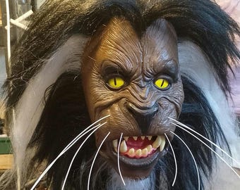 Weerkat Thriller Masker – Met de hand geponst haar, realistische horror cosplay Halloween accessoire