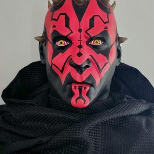 Darth Maul Latex Mask Halloween Costume Cosplay Prop Bust Adult Full Head