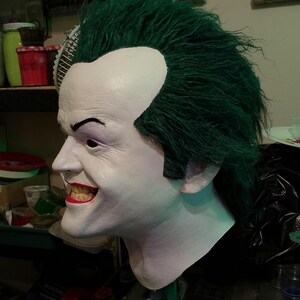 Joker Jack Nicholson Latexmask Film Memorabilia Halloween Cosplay Rekvisita Helt Vuxenhuvud bild 3