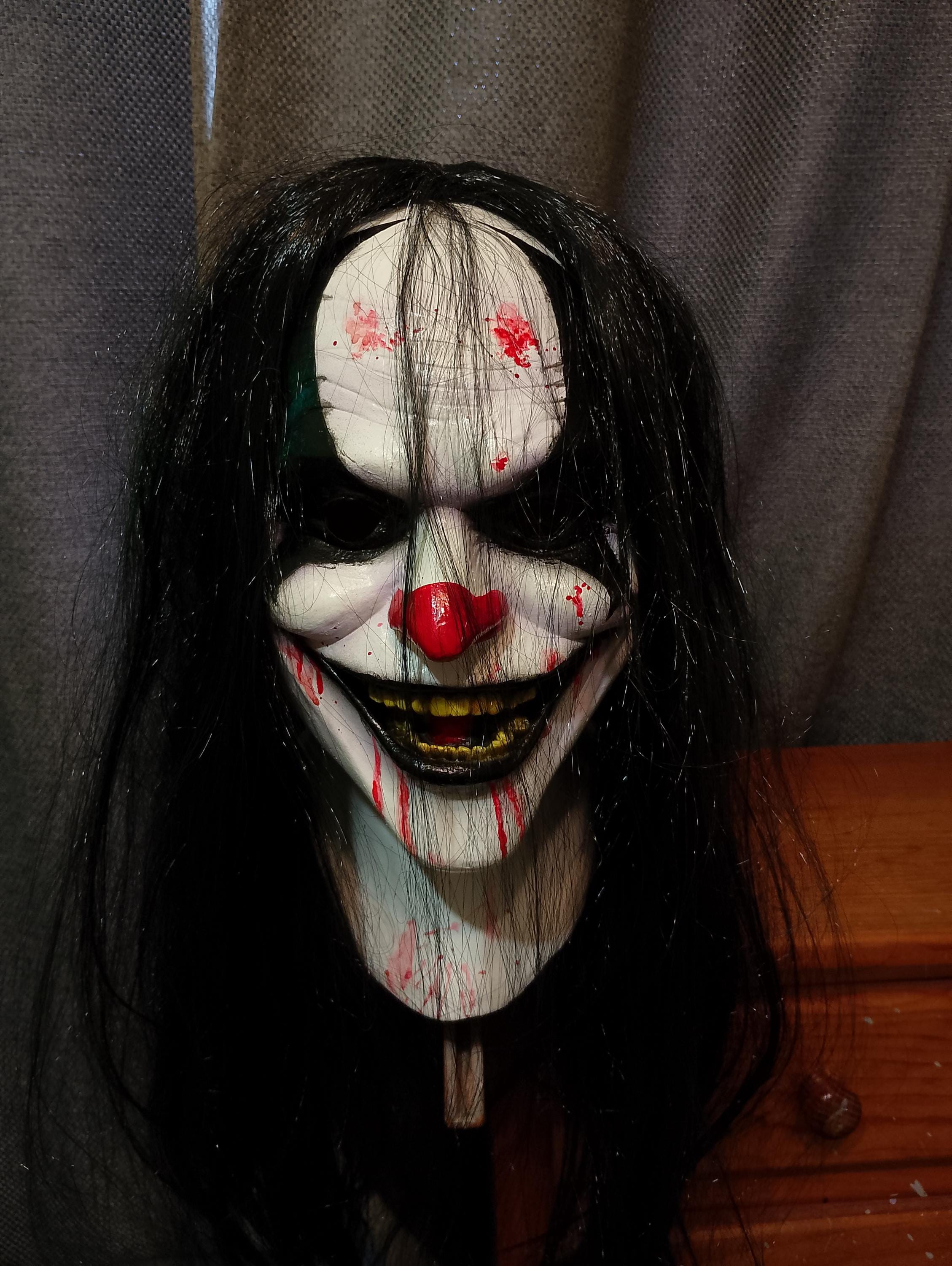 Evil Laugh Psycho Clown Latex Mask Horror Psycho Circus Halloween