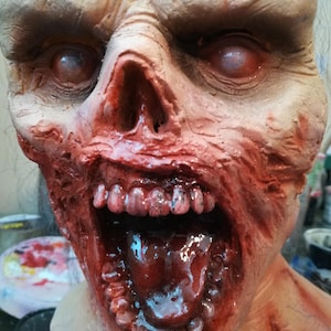 Handmade Realistic Zombie Latex Mask, Gory Rotten Flesh Halloween Prop image 6
