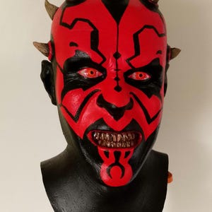 Darth Maul Latex Mask With Teeth Halloween Costume Cosplay Prop Bust Adult Full Head