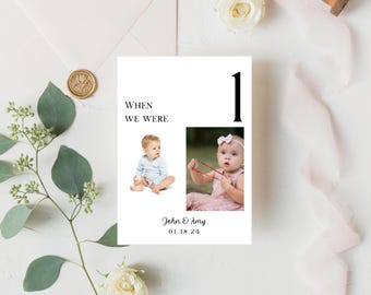 Tafelnummers babyfoto bruiloft – canvassjabloon (digitale download 5 x 7)