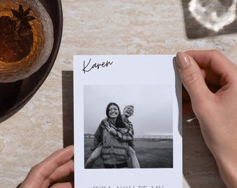 Minimalistische kaart voor bruidsmeisjesvoorstel – bewerkbare pdf-canvasjabloon