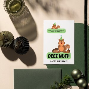 Lustige Geburtstagskarte 'Deez Nuts' Für Männer – Blanko Innen, 17,5x12,5 Cm, Mit Umschlag