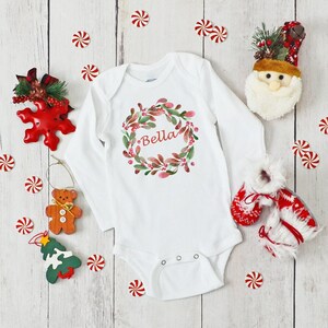 Personalised First Christmas Babygrow, Christmas Baby Vest, Christmas Baby Outfit, Christmas Baby Girl Gift