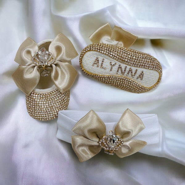 Bling Baby Shoes and Headband - Baby Shower Gift - New Baby Girl