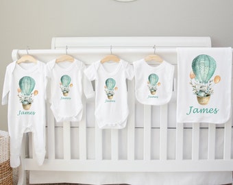 Personalised Baby boy coming home outfit, Bunny, Baby Boy Clothes, Baby Boy Clothes with Optional Name Blanket